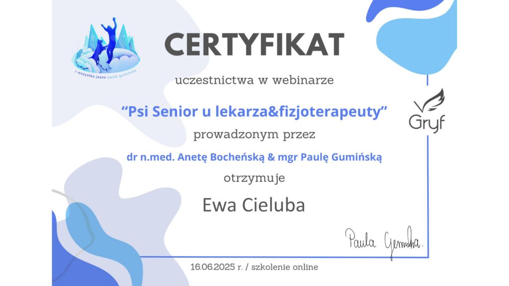 Psi Senior u lekarza i fizjoterapeuty - Aneta Bocheńska i Paula Gumińska