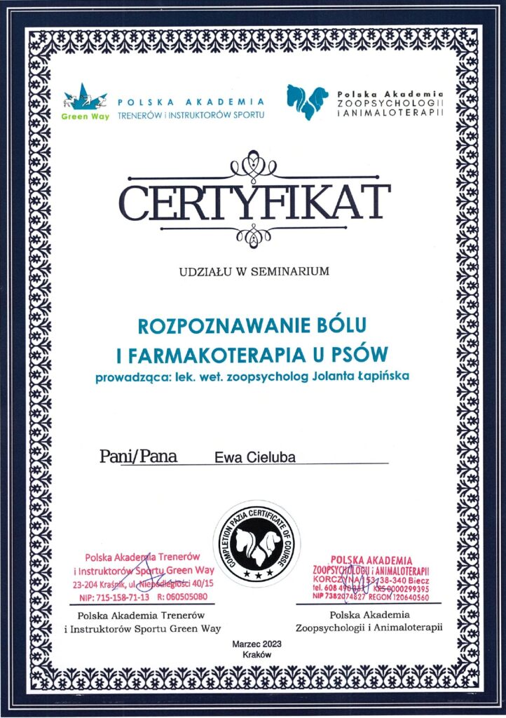 Rozpoznawanie Bólu i Farmakoterapia u Psów - Jolanta Łapińska