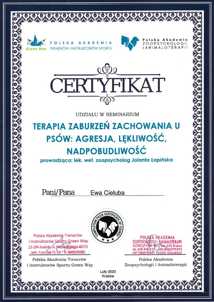 Terapia Zaburzeń Zachowania u Psów: Agresja, Lękliwość, Nadpobudliwość - Jolanta Łapińska