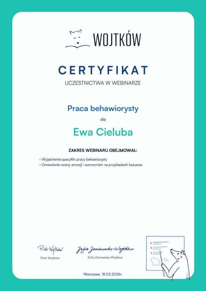 Praca behawiorysty - Wojtków Szkolenia